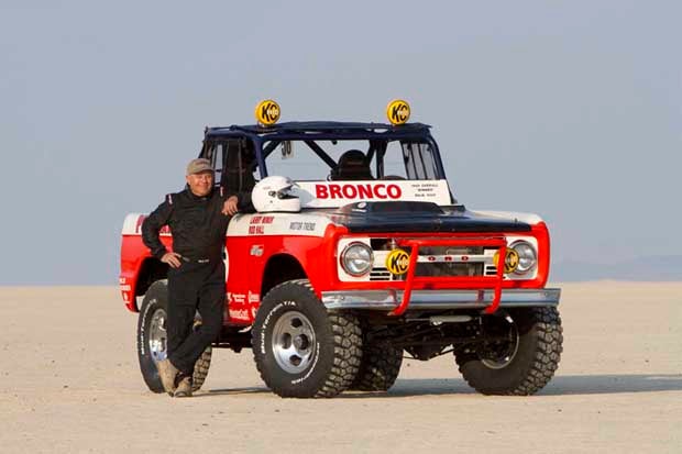 Off-road legend Rod Hall poses with his 1969 Mexican 1000 winning Ford Bronco that he will race in this years NORRA Mexican 1000.