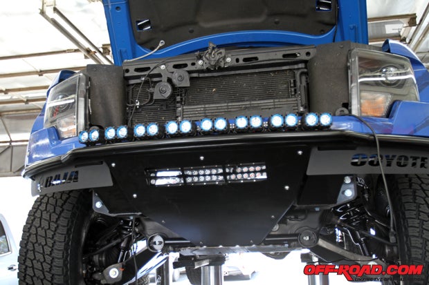 With the KC HiLiTES 20-inch lightbar and Flex Dual LED lights installed on the new Baja Coyote bumper, the focus will turn to other auxiliary lights. Well detail all of the additional upgrades in another story soon. 