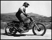 The 250 Elsinores not only worked in motocross, but started to win in the desert, as well.  Here, Mitch Mayes puts one through the paces at the Ponderosa desert course in 1973.