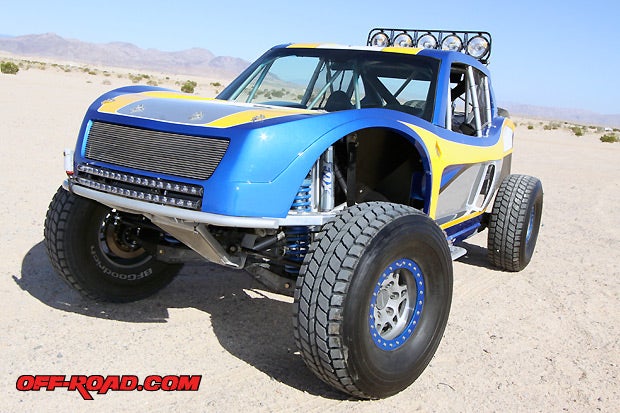 Craig runs an LS2 Redline-tuned crate motor backed by a Culhane-built 4L80 transmission, which is plenty of power to make the Truggy come to life.  The drivetrain has been strategically placed further back on the chassis to create a balanced 50/50 weight distributionmuch like a sports car.