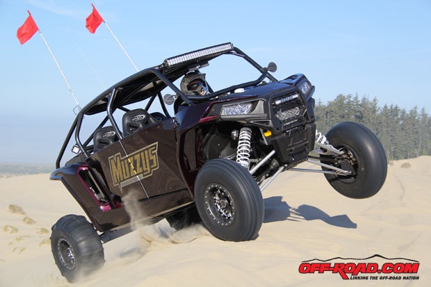 The upgraded Walker Evans shocks on Muzzys RZR really aided the handling of the four-seater to complement the performance increase from the big-bore kit. 