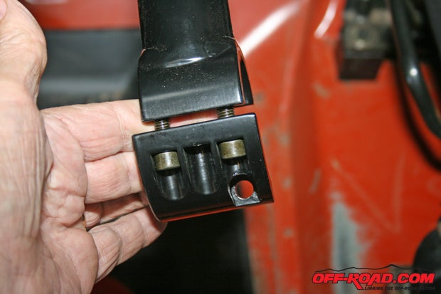 These six-bolt clamps are used extensively to tie the cage kit and the OEM roll bar together. They are extremely strong.