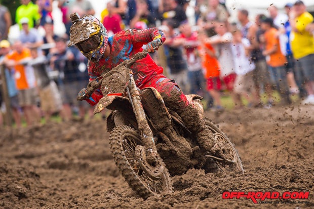 Ken Roczen was on point in the muddy conditions at Indiana. 