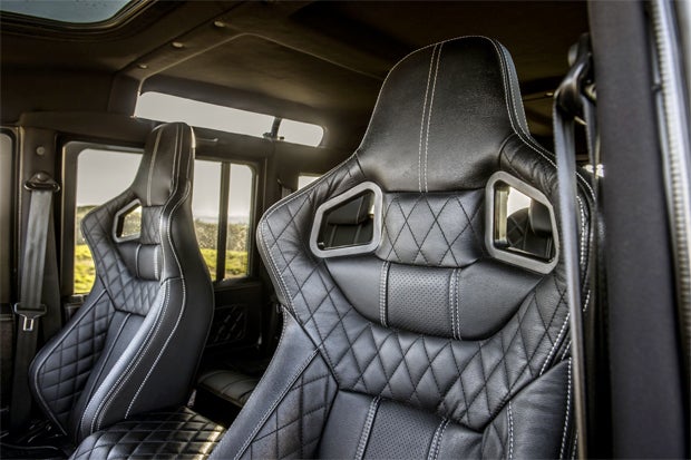 Race-inspired leather seats are featured up front in the 110.